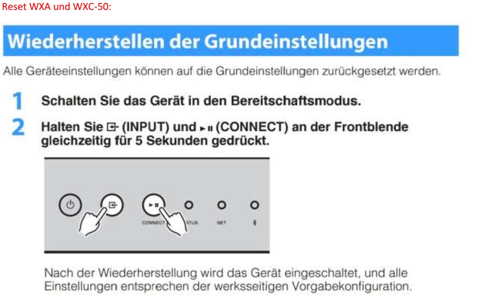 WXC 50 anschliessen und an der Yamaha Musiccast App anmelden